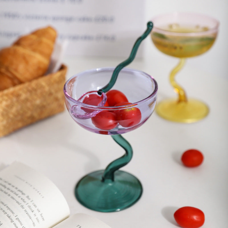 Colored Glass Goblets , Our Dining Table, glassware, glass goblet, goblet, colored goblet, colorful goblet, colorful glass,