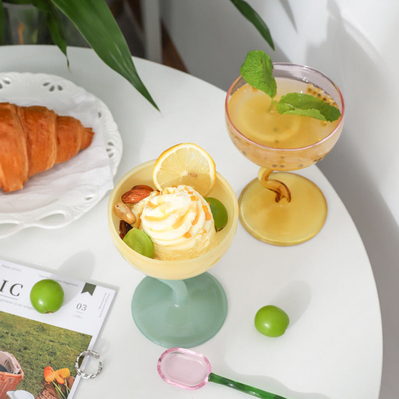 Colored Glass Goblets , Our Dining Table, glassware, glass goblet, goblet, colored goblet, colorful goblet, colorful glass,