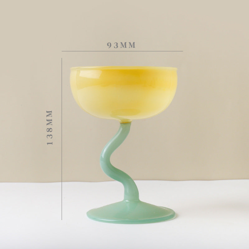 Colored Glass Goblets , Our Dining Table, glassware, glass goblet, goblet, colored goblet, colorful goblet, colorful glass,