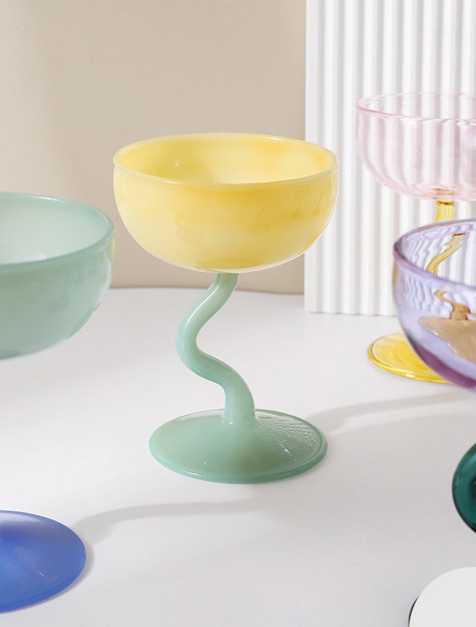 Colored Glass Goblets , Our Dining Table, glassware, glass goblet, goblet, colored goblet, colorful goblet, colorful glass,