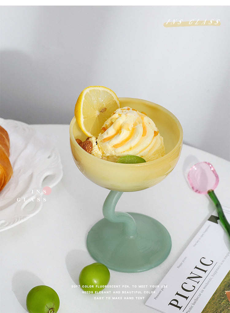 Colored Glass Goblets , Our Dining Table, glassware, glass goblet, goblet, colored goblet, colorful goblet, colorful glass,