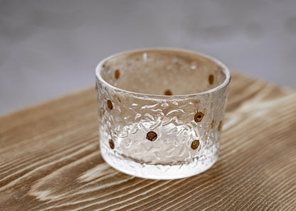 Set of 4 Japanese Style Handmade Gold Shot Glasses Espresso Shot Glasses  Japanese Tea Glasses Decorative Gold Dot Espresso Glasses 