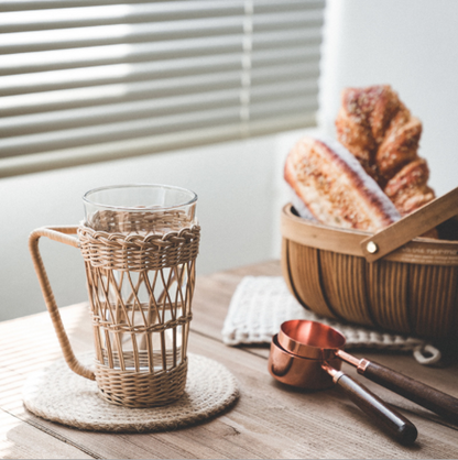 Best Water Glasses with Hand Braided Straw Glass Cover