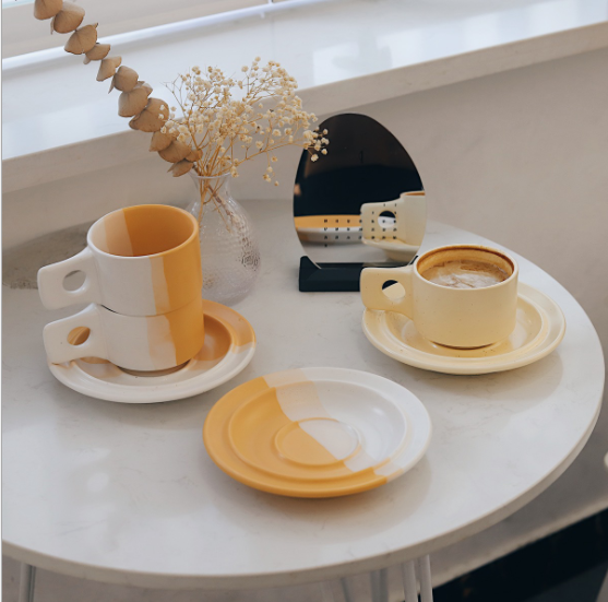 Ceramic Coffee Cup Saucer Set Cup and Saucer for Tea & Coffee