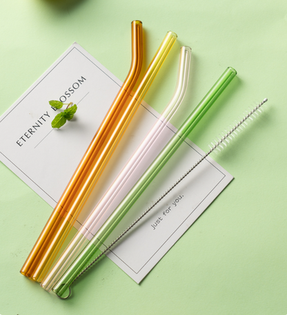 Glass Cocktail Straws - Set of 6 Multi-Colour – Industria Store