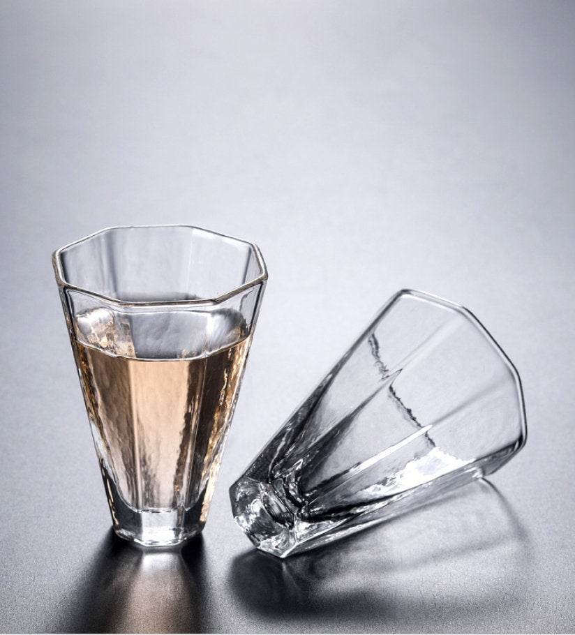 Diamond Shaped Wine Glasses, japanese shot glass, japanese whiskey glass, whiskey shot glasses