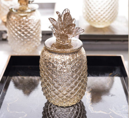 Gold Glitter Glass Pineapple Cookie JarOur Dining Table