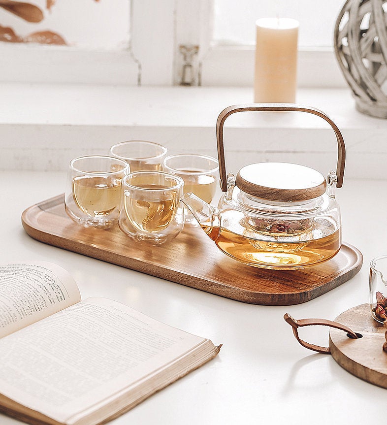 Handmade Modern Japanese Style Tea Set With Tray