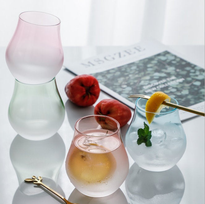 Cocktail Glasses, pastel colored wine glasses, colorful cocktail glasses, colored cocktail glasses