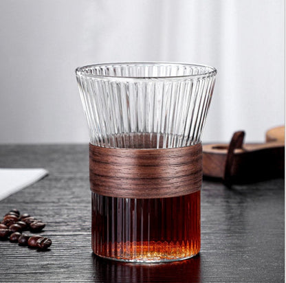 Handmade Japanese Whiskey Glasses with Bamboo Sleeve
