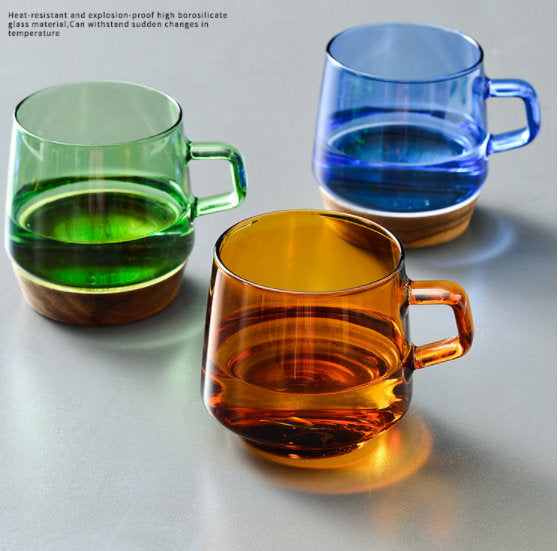Colored Glass Coffee Mugs