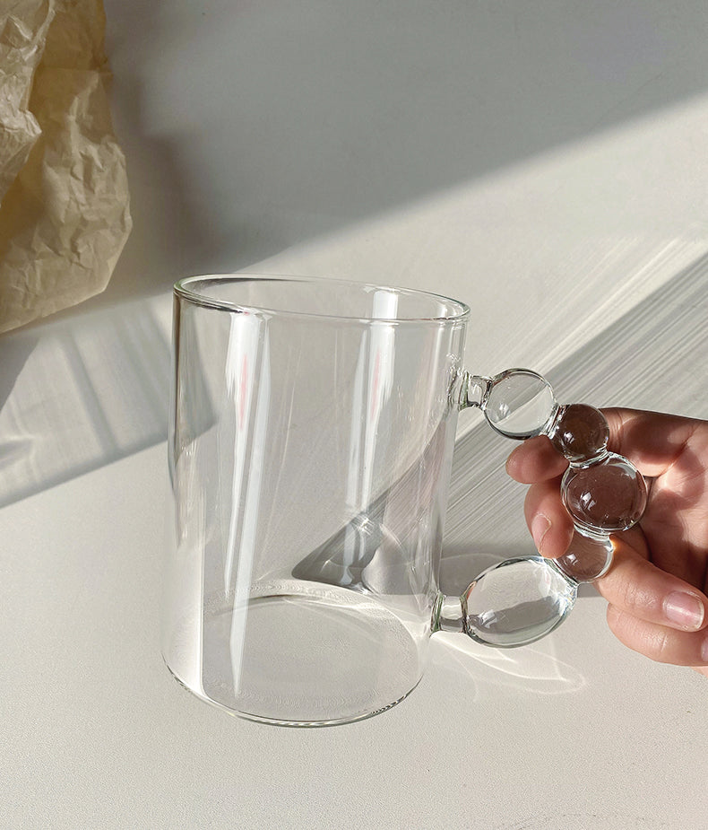 Pearl Handle Large Glass Mugs - Our Dining Table